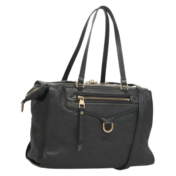 LOUIS VUITTON Monogram Empreinte Lumineuse PM Tote Bag Black M93410 Auth ki5855 - Picture 1 of 16